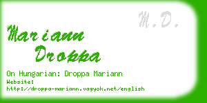 mariann droppa business card